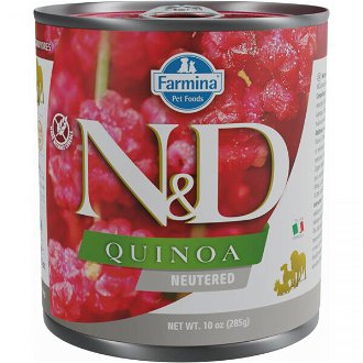 ND Dog konz. Quinoa Neutered bravčové 285 g