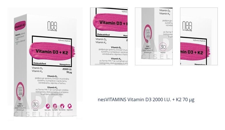 nesVITAMINS Vitamin D3 2000 I.U. + K2 70 μg 1