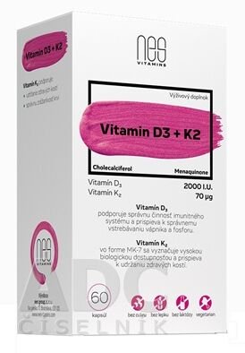 nesVITAMINS Vitamin D3 2000 I.U. + K2 70 μg 2