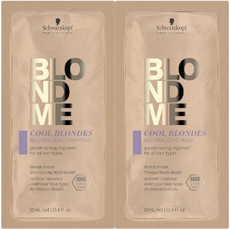 Neutralizačný šampón a maska pre blond vlasy Schwarzkopf Professional BlondMe - 2 x 12 ml (2631996)
