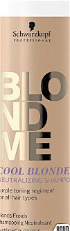Neutralizačný šampón pre blond vlasy Schwarzkopf Professional BlondMe Cool Blondes Shampoo - 1000 ml (2849693) + darček zadarmo 5