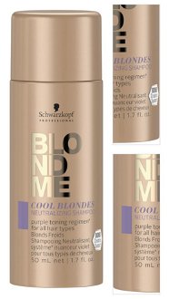 Neutralizačný šampón pre blond vlasy Schwarzkopf Professional BlondMe Cool Blondes Shampoo - 50 ml (2631955) 3