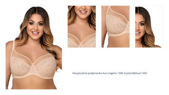 Nevystužená podprsenka Ava Lingerie 1396 Crystal Béžová 100C 1