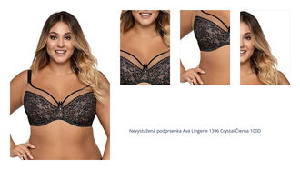 Nevystužená podprsenka Ava Lingerie 1396 Crystal Čierna 100D 1