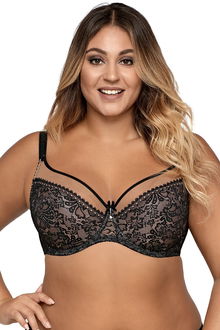 Nevystužená podprsenka Ava Lingerie 1396 Crystal Čierna 105D