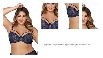 Nevystužená podprsenka Ava Lingerie 1396 Crystal Tmavomodrá 80E 1