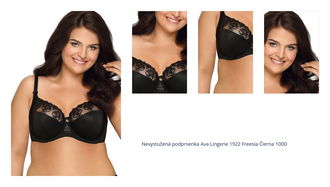 Nevystužená podprsenka Ava Lingerie 1922 Freesia Čierna 100D 1