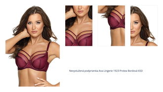 Nevystužená podprsenka Ava Lingerie 1923 Protea Bordová 65D 1