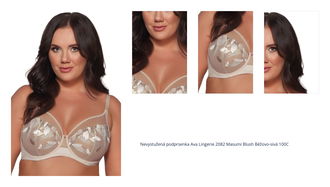 Nevystužená podprsenka Ava Lingerie 2082 Masumi Blush Béžovo-sivá 100C 1