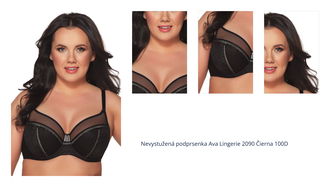 Nevystužená podprsenka Ava Lingerie 2090 Čierna 100D 1