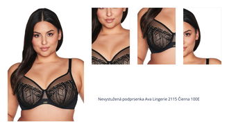 Nevystužená podprsenka Ava Lingerie 2115 Čierna 100E 1