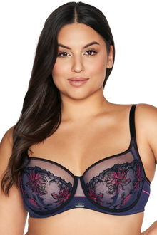 Nevystužená podprsenka Ava Lingerie 2120 Side support Tmavomodrá 70D