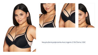 Nevystužená podprsenka Ava Lingerie 2136 Čierna 100C 1