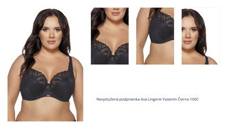 Nevystužená podprsenka Ava Lingerie Yasemin Čierna 100C 1