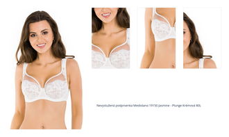 Nevystužená podprsenka Mediolano 19150 Jasmine - Plunge Krémová 80L 1