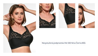 Nevystužená podprsenka Viki 583 Nina Čierna 80G 1