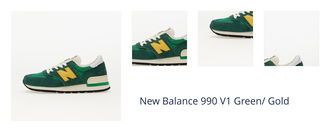 New Balance 990 V1 Green/ Gold 1