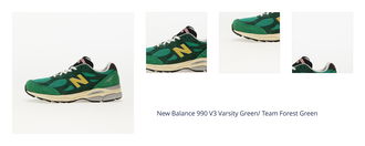 New Balance 990 V3 Varsity Green/ Team Forest Green 1