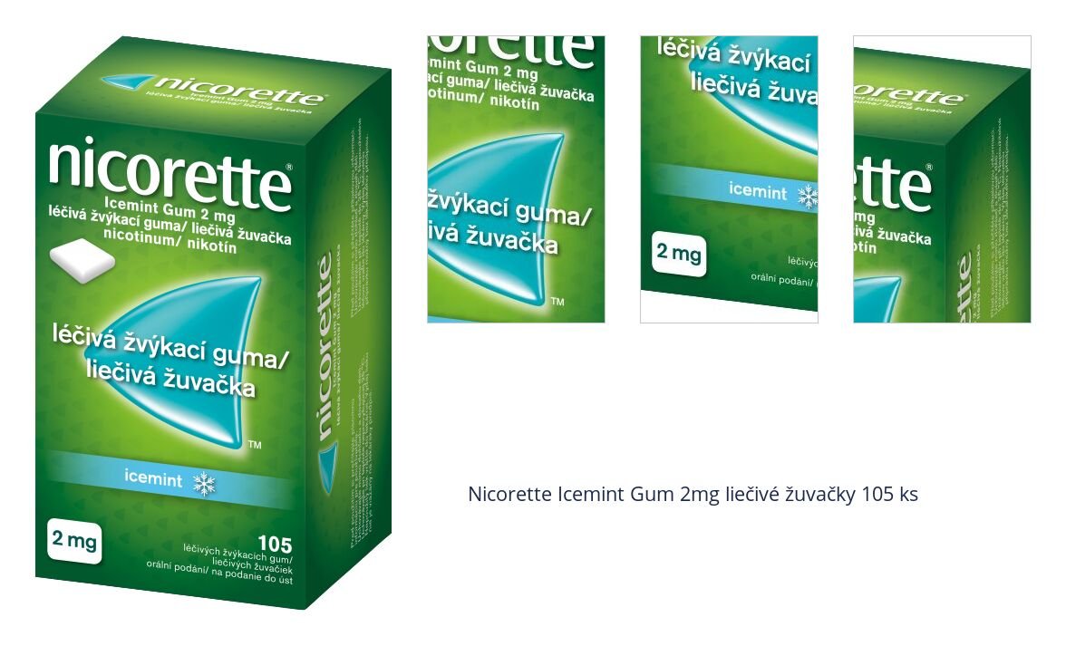 Nicorette Icemint Gum 2mg liečivé žuvačky 105 ks 1