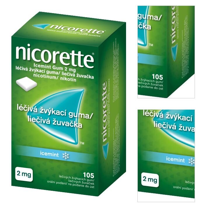 Nicorette Icemint Gum 2mg liečivé žuvačky 105 ks 8