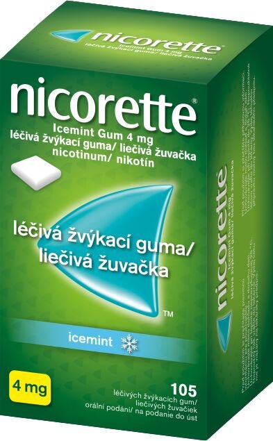 Nicorette Icemint Gum 4mg liečivé žuvačky 105 ks 2