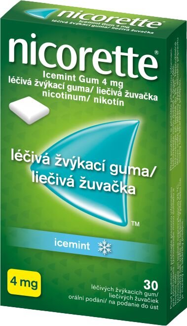 Nicorette Icemint Gum 4mg liečivé žuvačky 30 ks