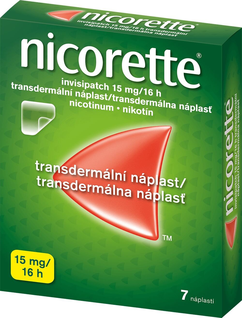 Nicorette invisipatch 15 mg/16 h transdermálna náplasť 7 ks