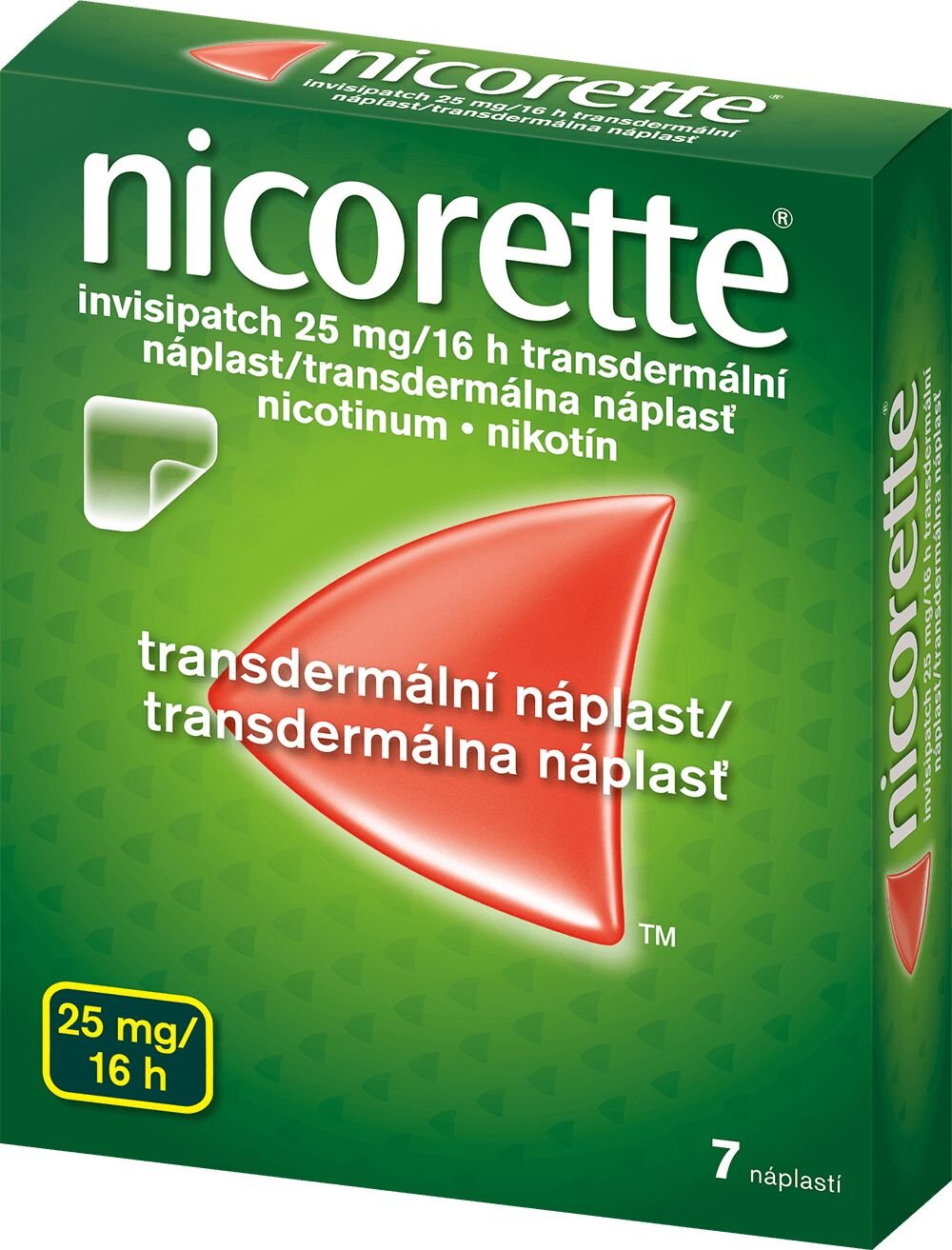 Nicorette invisipatch 25 mg/16 h transdermálna náplasť 7 ks