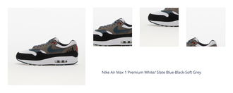 Nike Air Max 1 Premium White/ Slate Blue-Black-Soft Grey 1