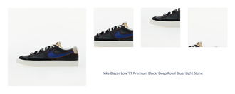 Nike Blazer Low '77 Premium Black/ Deep Royal Blue/ Light Stone 1