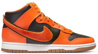 Nike Dunk High University "Chenille Swoosh Safty Orange" - Pánske - Tenisky Nike - Čierne - DR8805-002 - Veľkosť: 49.5