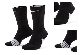 Nike Elite Crew Basketball Socks - Pánske - Ponožky Nike - Čierne - SX7622-013 - Veľkosť: M 3