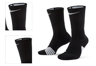Nike Elite Crew Basketball Socks - Pánske - Ponožky Nike - Čierne - SX7622-013 - Veľkosť: XL 4