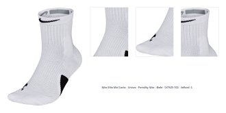 Nike Elite Mid Socks - Unisex - Ponožky Nike - Biele - SX7625-100 - Veľkosť: S 1