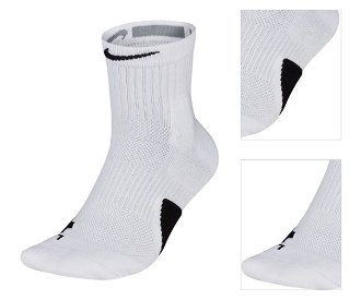 Nike Elite Mid Socks - Unisex - Ponožky Nike - Biele - SX7625-100 - Veľkosť: S 3