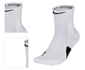 Nike Elite Mid Socks - Unisex - Ponožky Nike - Biele - SX7625-100 - Veľkosť: S 4