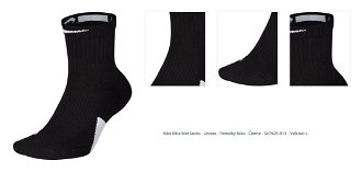Nike Elite Mid Socks - Unisex - Ponožky Nike - Čierne - SX7625-013 - Veľkosť: L 1