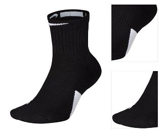 Nike Elite Mid Socks - Unisex - Ponožky Nike - Čierne - SX7625-013 - Veľkosť: L 3