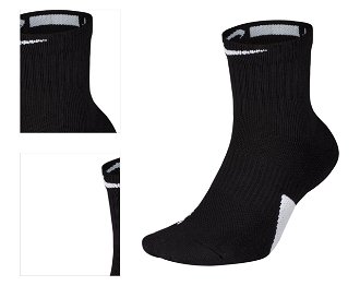 Nike Elite Mid Socks - Unisex - Ponožky Nike - Čierne - SX7625-013 - Veľkosť: XL 4