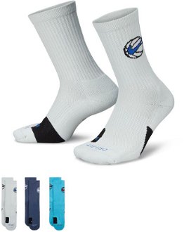 Nike Everyday Crew Basketball Socks 3-Pack - Unisex - Ponožky Nike - Biele - DA2123-900 - Veľkosť: M