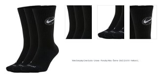 Nike Everyday Crew Socks - Unisex - Ponožky Nike - Čierne - DA2123-010 - Veľkosť: L 1
