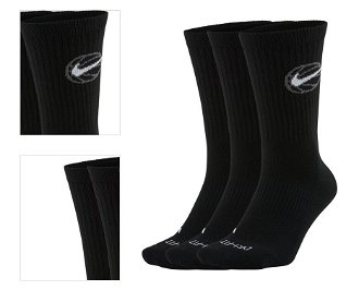 Nike Everyday Crew Socks - Unisex - Ponožky Nike - Čierne - DA2123-010 - Veľkosť: L 4