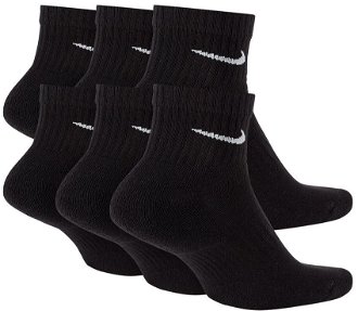 Nike Everyday Cushioned Ankle 6-Pack Socks - Unisex - Ponožky Nike - Čierne - SX7669-010 - Veľkosť: S
