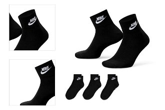 Nike Everyday Essential Socks 3-Pack Black - Unisex - Ponožky Nike - Čierne - DX5074-010 - Veľkosť: S 4