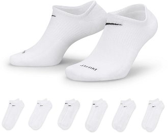 Nike Everyday Lightweight No-Show Socks 6-Pack White - Unisex - Ponožky Nike - Biele - SX7679-100 - Veľkosť: XL