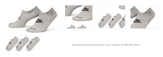 Nike Everyday Plus Cushioned Footie 3-Pack Socks - Unisex - Ponožky Nike - Sivé - DN3314-063 - Veľkosť: L 1