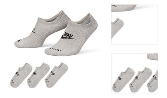 Nike Everyday Plus Cushioned Footie 3-Pack Socks - Unisex - Ponožky Nike - Sivé - DN3314-063 - Veľkosť: L 3