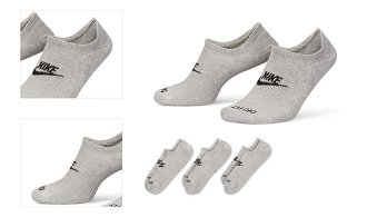 Nike Everyday Plus Cushioned Footie 3-Pack Socks - Unisex - Ponožky Nike - Sivé - DN3314-063 - Veľkosť: L 4