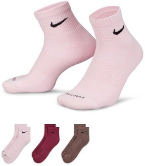 Nike Everyday Plus Cushioned Training Ankle Socks 3-Pack - Unisex - Ponožky Jordan - Viacfarebné - SX6890-961 - Veľkosť: S