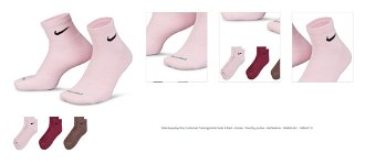 Nike Everyday Plus Cushioned Training Ankle Socks 3-Pack - Unisex - Ponožky Jordan - Viacfarebné - SX6890-961 - Veľkosť: XL 1